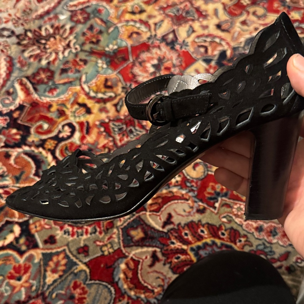Aquatalia Black Cutout Heels